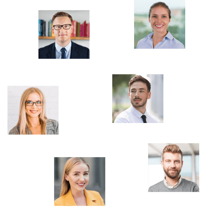 fotos van personen geplaatst op een cirkel